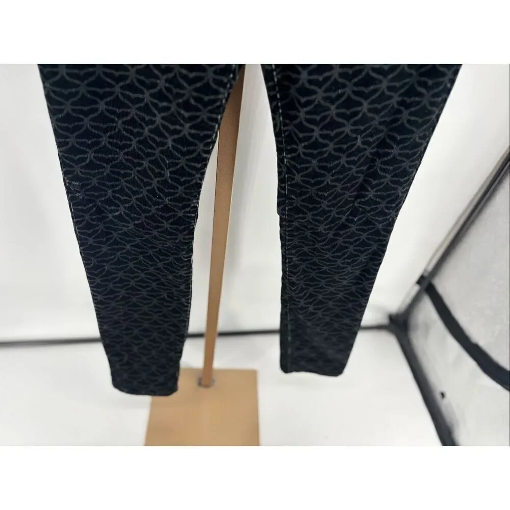 Vineyard Vines Whale Print Corduroy Skinny Pants Size 8 Black Gray